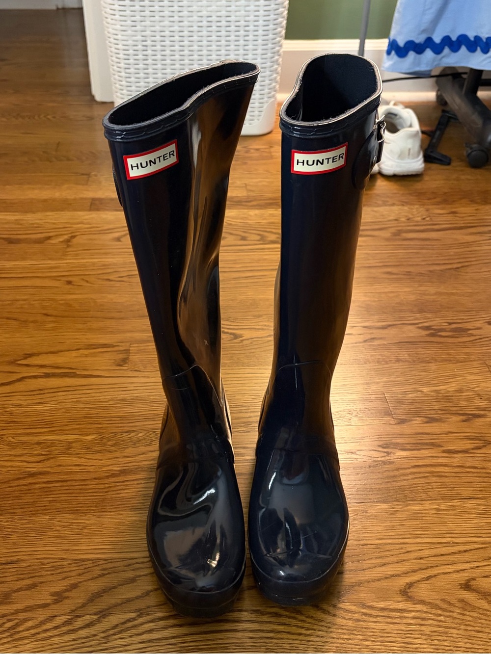 Hunter Glossy Tall Rain Boots in Black